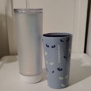 Starbucks Blue and White Tumbler Set